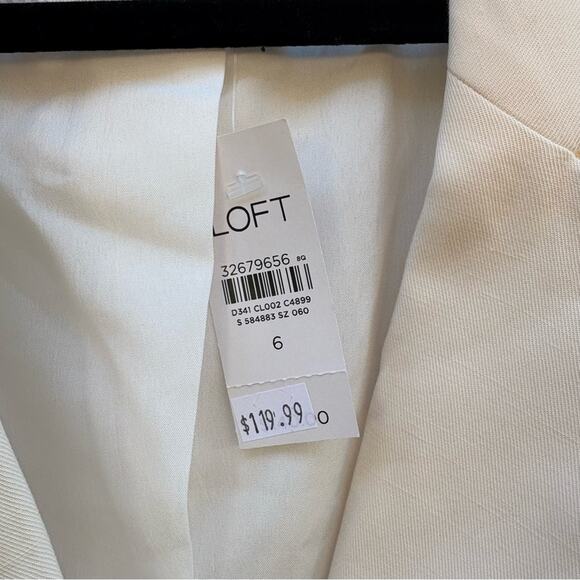 NWT LOFT Elegant Cream Women's Blazer, women's 6 - Picture 3 of 5
